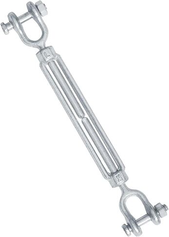 5/8" Jaw Jaw Turnbuckle Galvanized Jaw and Jaw Turnbuckle, Jaw Jaw Closed Body Marine Turnbuckle Jaw, 5000lbs Working Load Limit, Durable for Wire Rope Cable (5/8" x 12") in Saudi Arabia