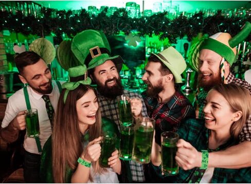 St. Patrick’s Day Self-Adhesive Paper Wristbands, Irish Lucky Clover Shamrock Paper Wristbands Bracelets Party Favors - 50PCS in Saudi Arabia