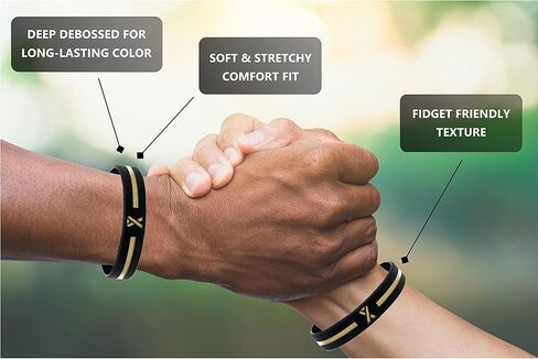 Gold Awareness Ribbon Wristbands (6-pack), Silicone Rubber in Kuwait