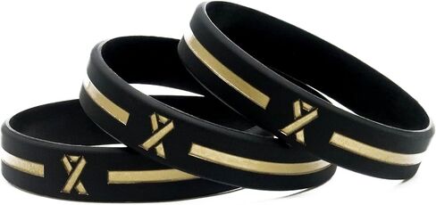 Gold Awareness Ribbon Wristbands (6-pack), Silicone Rubber in Kuwait