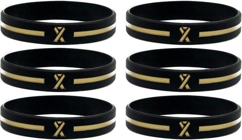 Gold Awareness Ribbon Wristbands (6-pack), Silicone Rubber in Kuwait