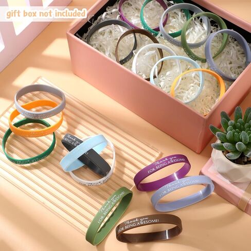 200 Pcs Inspirational Wristband Motivational Silicone Bracelets Bulk Positive Rubber Bracelet Employee Appreciation Gift for Coworker Graduation Gift(Thank You for Being Awesome) in Saudi Arabia