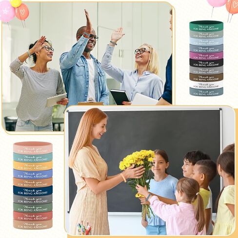 200 Pcs Inspirational Wristband Motivational Silicone Bracelets Bulk Positive Rubber Bracelet Employee Appreciation Gift for Coworker Graduation Gift(Thank You for Being Awesome) in Saudi Arabia