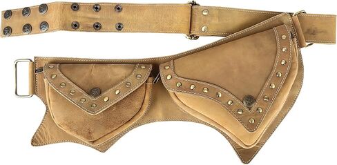 حقيبة خصر من الجلد قابلة للتعديل من Hunter للجري والرياضة والمشي لمسافات طويلة وحزام السفر (بني داكن) in Kuwait