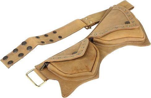 حقيبة خصر من الجلد قابلة للتعديل من Hunter للجري والرياضة والمشي لمسافات طويلة وحزام السفر (بني داكن) in Kuwait