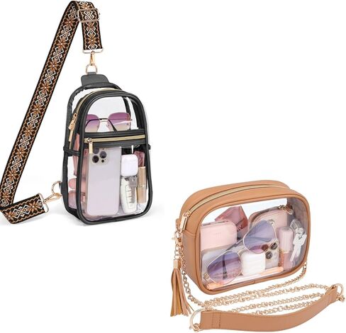 محافظ شفافة من PACKISM للنساء في الاستاد وحقيبة حبال شفافة للحفلات الموسيقية والمهرجانات الرياضية والأحداث ويوم الألعاب، مجموعة تخفيضات in Kuwait