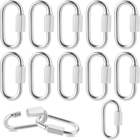 10 Pack Stainless Steel Chain Link, D Shape Lockin Quick Chain Links Chain Connector Quick Links for Towing, Swing, Outdoor Traveling Equipment(3/16 Inch) in Saudi Arabia