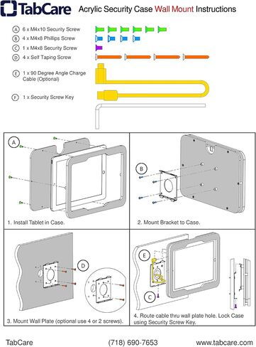 Security Anti-Theft Acrylic VESA Enclosure for Samsung Galaxy TAB A9+ 11 A11+ Tablet with Wall Mount Kit (Black) in Kuwait