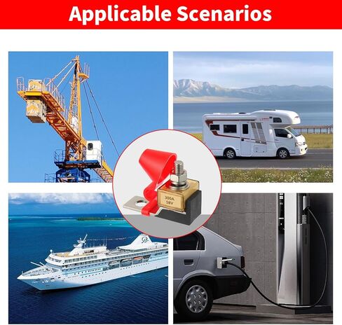 MEROM 300A 58V كتلة الصمامات محطة البطارية جبل مجموعة كتلة الصمامات مع 5/16 "-18 (8 مم) مسمار المحطة، MRBF لمركبات الطاقة الجديدة RVs السفن السياحية الرافعات بطاريات الشحن أكوام in Kuwait