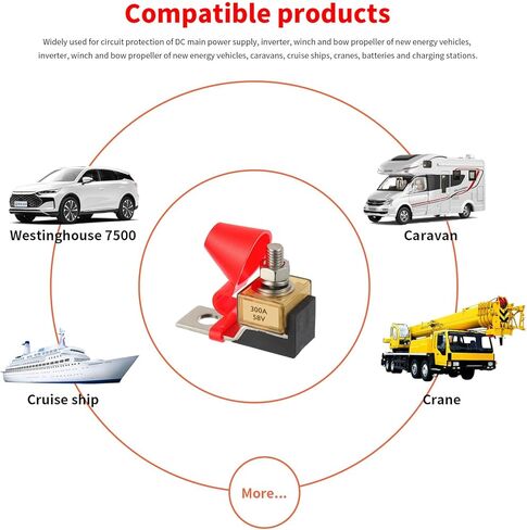 MEROM 300A 58V كتلة الصمامات محطة البطارية جبل مجموعة كتلة الصمامات مع 5/16 "-18 (8 مم) مسمار المحطة، MRBF لمركبات الطاقة الجديدة RVs السفن السياحية الرافعات بطاريات الشحن أكوام in Kuwait