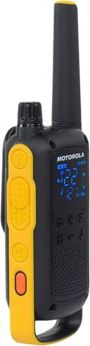 Motorola Talkabout T475 Two Way Radio 4-Pack Walkie Talkies Black/Yellow 22 Channels PTT Earpieces Carrying Case in Saudi Arabia