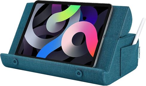 MoKo Tablet Pillow Holder, Foldable Soft Pillow Tablet Stand Up to 12.9", Sofa Throw Pillow for Xmas Gift, Compatible with iPad 9 2021,iPad Mini 6,iPad 10th,iPad Pro 12.9/11 2022,Tab S7, Peacock Blue in Saudi Arabia
