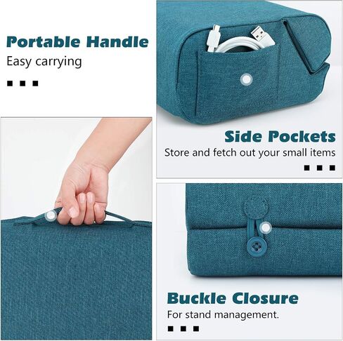 MoKo Tablet Pillow Holder, Foldable Soft Pillow Tablet Stand Up to 12.9", Sofa Throw Pillow for Xmas Gift, Compatible with iPad 9 2021,iPad Mini 6,iPad 10th,iPad Pro 12.9/11 2022,Tab S7, Peacock Blue in Saudi Arabia