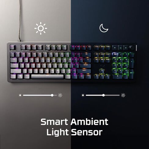 HyperX Alloy Rise - لوحة مفاتيح ألعاب ميكانيكية قابلة للتبديل السريع، كمبيوتر شخصي، مستشعر الإضاءة المحيطة، حشية مثبتة، مفاتيح خطية in Kuwait