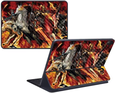 غلاف MightySkins من ألياف الكربون للوحة المفاتيح الذكية Apple iPad Pro مقاس 12.9 بوصة (2018) - Dragon Paradise - لمسة نهائية واقية ومتينة من ألياف الكربون - سهلة التطبيق وتغيير الأنماط - صنع في الولايات المتحدة الأمريكية in Kuwait