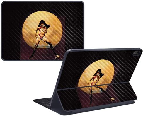 غلاف MightySkins من ألياف الكربون للوحة المفاتيح الذكية Apple iPad Pro مقاس 12.9 بوصة (2018) - Dragon Paradise - لمسة نهائية واقية ومتينة من ألياف الكربون - سهلة التطبيق وتغيير الأنماط - صنع في الولايات المتحدة الأمريكية in Kuwait