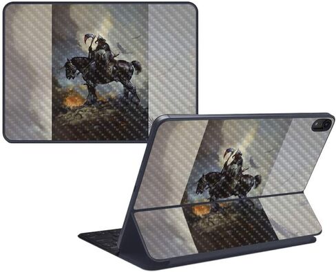 غلاف MightySkins من ألياف الكربون للوحة المفاتيح الذكية Apple iPad Pro مقاس 12.9 بوصة (2018) - Dragon Paradise - لمسة نهائية واقية ومتينة من ألياف الكربون - سهلة التطبيق وتغيير الأنماط - صنع في الولايات المتحدة الأمريكية in Kuwait
