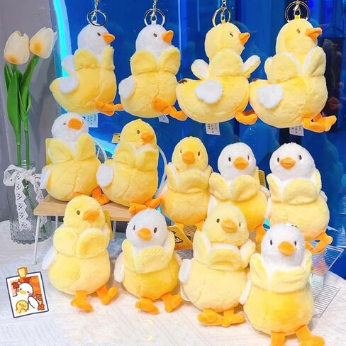 YUKEI 1 Pair Cute Banana Duck Plush Keychain - Ultra-Soft Filling, Adorable & Durable Soft Plush Toy Duck Stuffed Animal in Kuwait