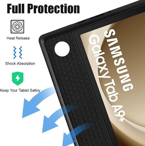 Samsung Galaxy Tab A9+/A9 Plus Keyboard Case11 inch 2023, Slim Stand Protective Smart Cover with Slim PU Soft Cover for Tab A9 Plus Tablet (SM-X210/X216/X218) with Keyboard Magnetic Wireless, Black in Saudi Arabia