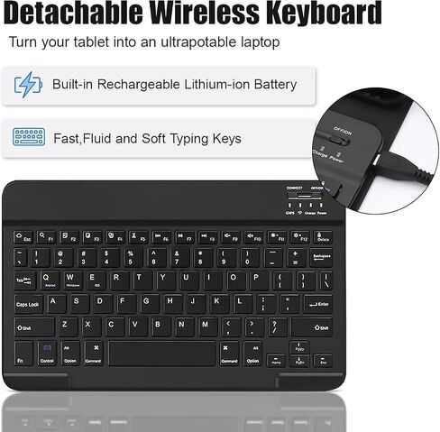 Samsung Galaxy Tab A9+/A9 Plus Keyboard Case11 inch 2023, Slim Stand Protective Smart Cover with Slim PU Soft Cover for Tab A9 Plus Tablet (SM-X210/X216/X218) with Keyboard Magnetic Wireless, Black in Saudi Arabia