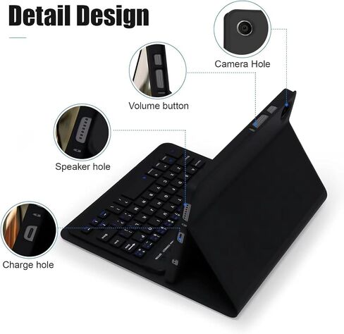 Samsung Galaxy Tab A9+/A9 Plus Keyboard Case11 inch 2023, Slim Stand Protective Smart Cover with Slim PU Soft Cover for Tab A9 Plus Tablet (SM-X210/X216/X218) with Keyboard Magnetic Wireless, Black in Saudi Arabia