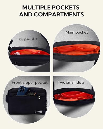 WATERFLY Small Fanny Pack Fashion Fanny Pack for Women Men Crossbody Waist Bag with Adjustable Strap for Traveling Hiking Cycling Dog Walking in Saudi Arabia