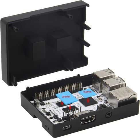 حافظة معدنية من سبائك الألومنيوم غلاف تبريد سلبي للوحة الكمبيوتر Libre AMl-S905X-CC/ALL-H3-CC/ROC-RK3328-CC/Raspberry Pi 3B /3B+ in Kuwait