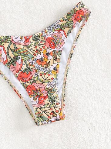 طقم بيكيني نسائي من SOLY HUX مطبوع عليه زهور لباس سباحة مكون من قطعتين in Kuwait