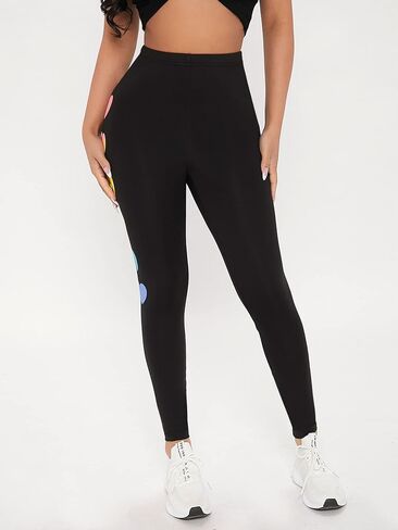 Floerns Women's Graphic Print High Waist Sports Running Workout Legging Pants in Saudi Arabia