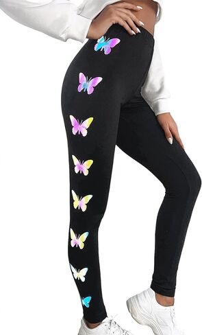 Floerns Women's Graphic Print High Waist Sports Running Workout Legging Pants in Saudi Arabia