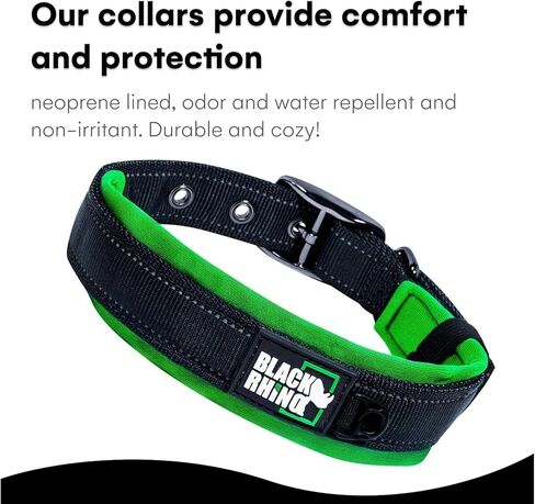 Black Rhino - The Comfort Collar Ultra Soft Neoprene Padded Dog Collar for All Breeds, Dog Collars for Large Dogs - Heavy Duty Adjustable Reflective Weatherproof (Small, Aqua/Grey) in Kuwait