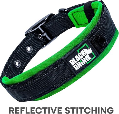 Black Rhino - The Comfort Collar Ultra Soft Neoprene Padded Dog Collar for All Breeds, Dog Collars for Large Dogs - Heavy Duty Adjustable Reflective Weatherproof (Small, Aqua/Grey) in Kuwait
