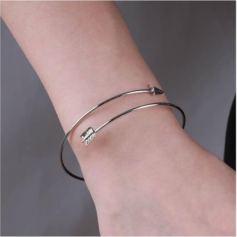 Vintage Arrow Bangle Bracelet Gold Sidesway Arrow Bracelet Thin Bracelet Adjustable Cuff Bracelet Handmade Skinny Cuff Bracelet Jewelry for Women and Girls in Saudi Arabia