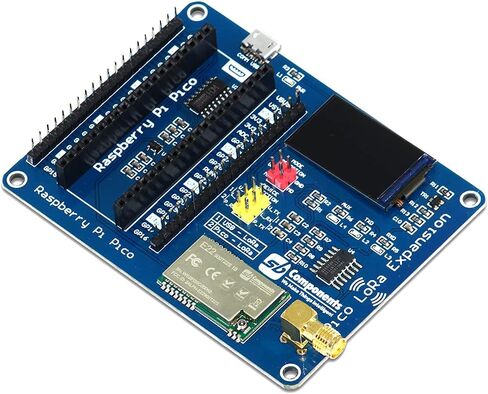 sb components LoRa Expansion Board for Raspberry Pi Pico, Smart Data Transmission LoRa HAT Module, Transmission up to 5 KM Through Serial Port (868MHz LoRa Expansion with Pico Board) in Kuwait