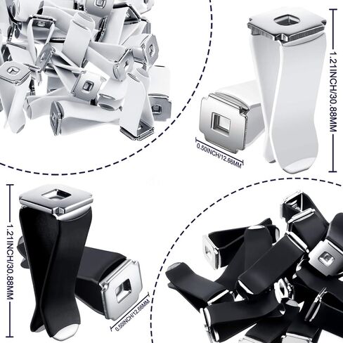 40 Pieces Square Head Car Air Vent Clips 12.66 mm Auto Air Conditioner Outlet Clips Air Freshener Clips for Car Air Vent Decoration (White, Black) in Saudi Arabia