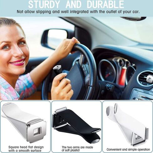 40 Pieces Square Head Car Air Vent Clips 12.66 mm Auto Air Conditioner Outlet Clips Air Freshener Clips for Car Air Vent Decoration (White, Black) in Saudi Arabia