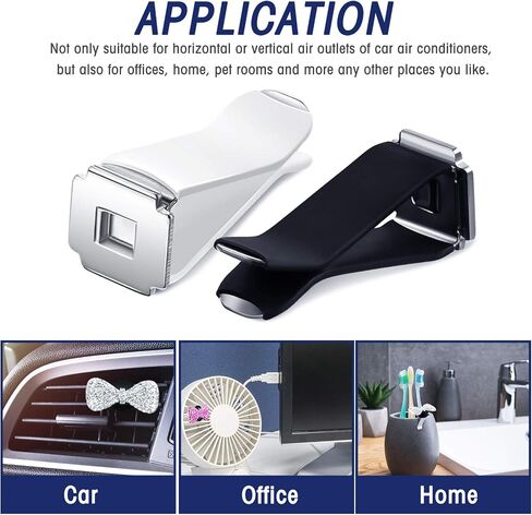 40 Pieces Square Head Car Air Vent Clips 12.66 mm Auto Air Conditioner Outlet Clips Air Freshener Clips for Car Air Vent Decoration (White, Black) in Saudi Arabia