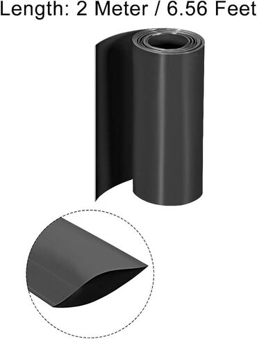 أنبوب الانكماش الحراري PVC من Uxcell مقاس 95 مم، غلاف عرض مسطح لطبقة مزدوجة 18650، 1 متر شفاف in Kuwait