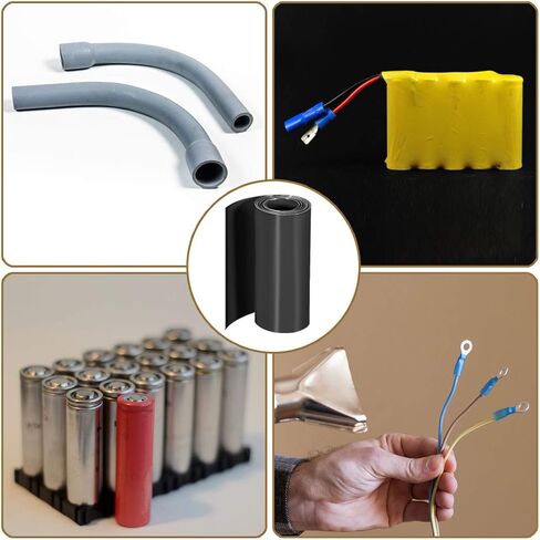 أنبوب الانكماش الحراري PVC من Uxcell مقاس 95 مم، غلاف عرض مسطح لطبقة مزدوجة 18650، 1 متر شفاف in Kuwait