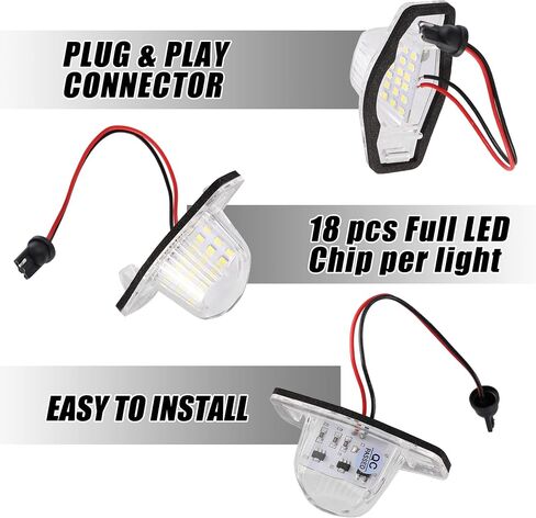 X AUTOHAUX 2pcs LED License Plate Light Car Number Lamp Replacement White Light for Honda Odyssey CR-V Civic Insight in Saudi Arabia