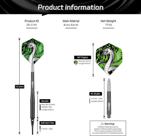 CyeeLife 12 قطعة من السهام ذات الأطراف الناعمة، مجموعات رمي ​​السهام ذات الأطراف البلاستيكية الاحترافية 18 جرامًا مع 13 قطعة من أعمدة الكمبيوتر الشفافة و100 طرف إضافي للسهام و16 قطعة من الرحلات الجوية و2 قطعة من واقيات الطيران ومفتاح الربط للوحة رمي السها in Kuwait