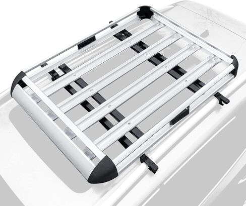 50" Roof Basket Cargo Carrier,Universal Car Top Luggage Holder Carrier Basket,SUV Heavy Duty Roof Top Luggage Carrier,Sliver in Saudi Arabia