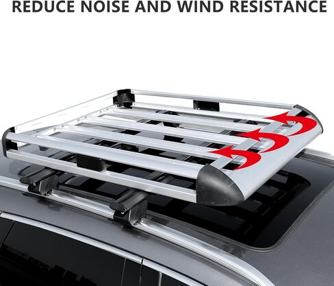50" Roof Basket Cargo Carrier,Universal Car Top Luggage Holder Carrier Basket,SUV Heavy Duty Roof Top Luggage Carrier,Sliver in Saudi Arabia