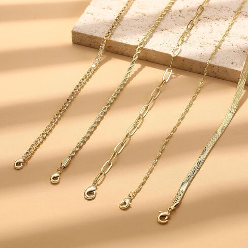 ORAZIO قلادات بطبقات ذهبية للنساء 14 قيراط مطلية بالذهب قلادة متعرجة أنيقة على شكل ثعبان ورقي سلسلة طبقات قلادات ذهبية قلادة مجموعة مجوهرات in Kuwait