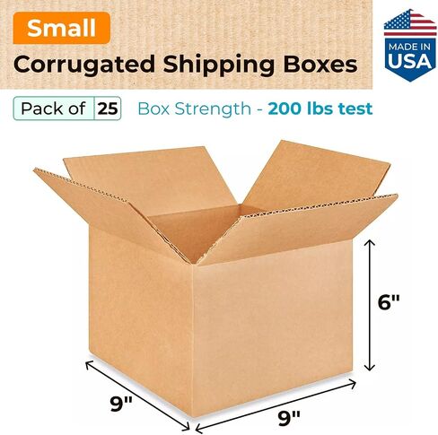 IDL Packaging Small Corrugated Shipping Boxes 9"L x 9"W x 6"H (Pack of 5) - Excellent Choice of Sturdy Packing Boxes for USPS, UPS, FedEx Shipping - Easy-to-Recycle Cardboard Boxes for Packaging in Saudi Arabia