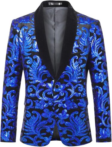Mens Velvet Sequins Blazer Shiny Sequin Tuxedo Suit Blazer Jacket for Party Wedding Banquet Prom in Saudi Arabia