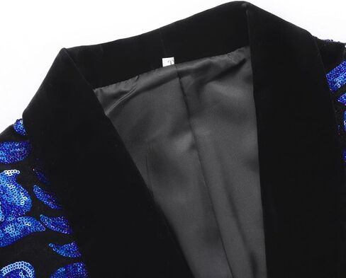 Mens Velvet Sequins Blazer Shiny Sequin Tuxedo Suit Blazer Jacket for Party Wedding Banquet Prom in Saudi Arabia
