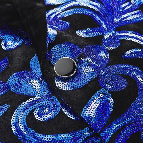 Mens Velvet Sequins Blazer Shiny Sequin Tuxedo Suit Blazer Jacket for Party Wedding Banquet Prom in Saudi Arabia