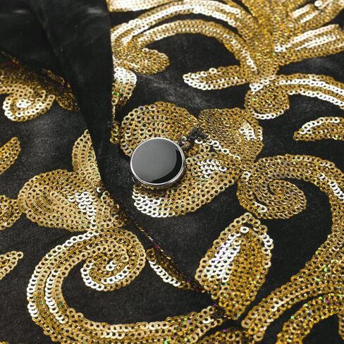 Mens Velvet Sequins Blazer Shiny Sequin Tuxedo Suit Blazer Jacket for Party Wedding Banquet Prom in Saudi Arabia