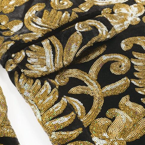 Mens Velvet Sequins Blazer Shiny Sequin Tuxedo Suit Blazer Jacket for Party Wedding Banquet Prom in Saudi Arabia